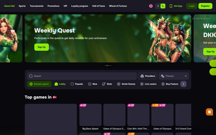 Screenshot of verdecasino.com