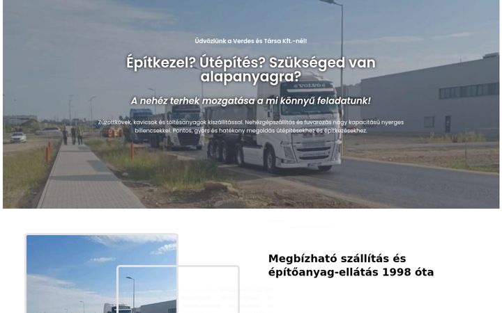 Captura de ecrã de verdesszallitmanyozas.hu