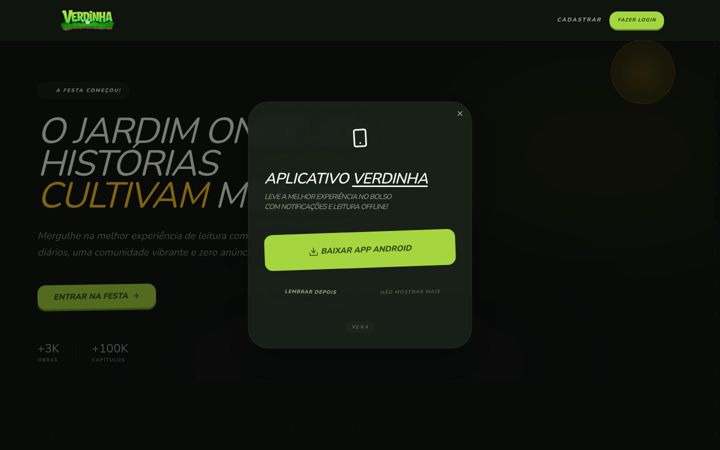 Screenshot of verdinha.wtf