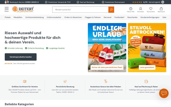 Screenshot of vereinsbedarf-deitert.de