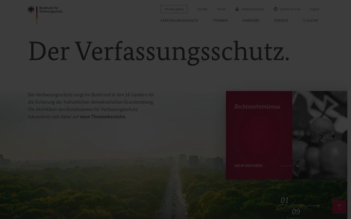 Screenshot of verfassungsschutz.de