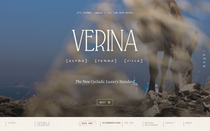 Screenshot of verinahotelsifnos.com
