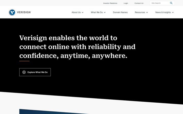 Zrzut ekranu verisign.com