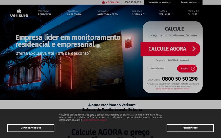 Screenshot of verisure.com.br