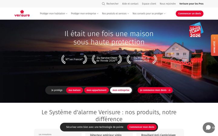 Screenshot of verisure.fr