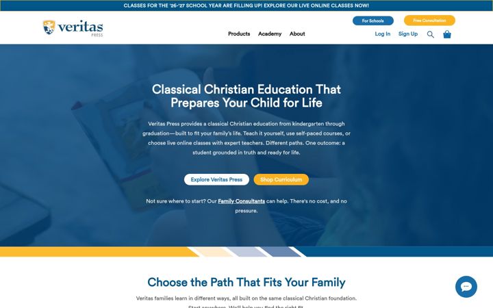 Screenshot of veritaspress.com