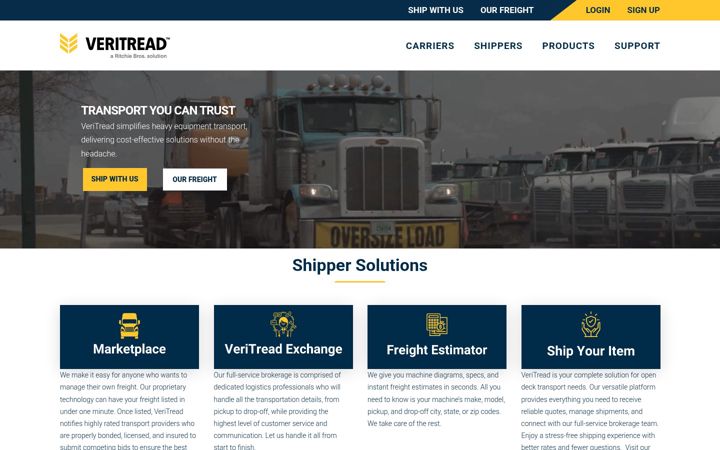 Screenshot of veritread.com