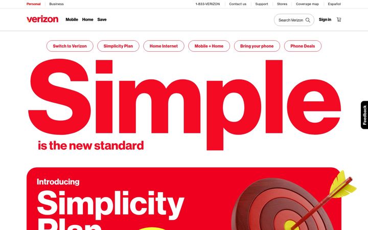 Skærmbillede af verizonwireless.com