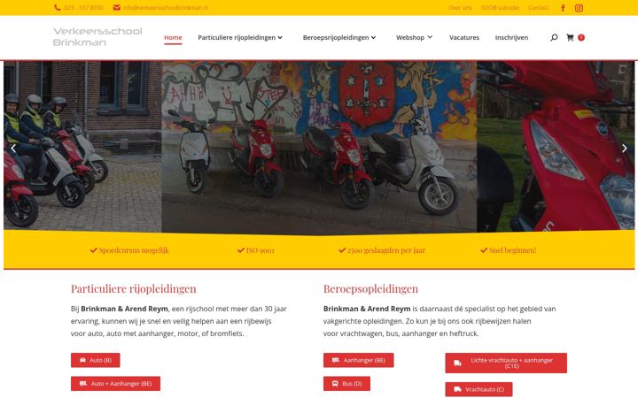 Capture d'écran de verkeersschoolbrinkman.nl