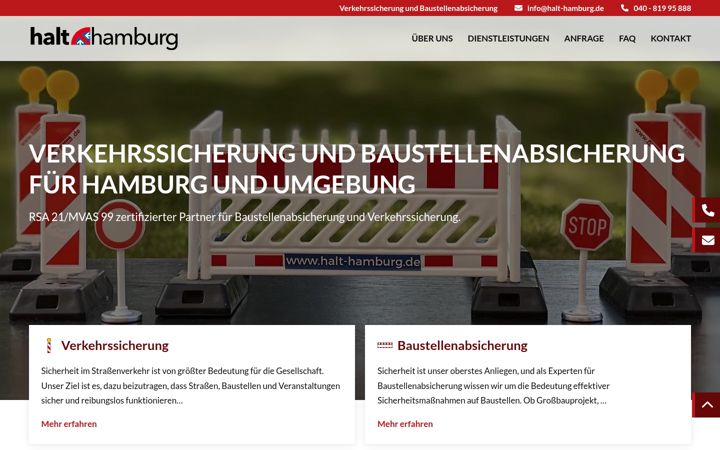 Skärmbild av verkehrssicherung-hamburg.de