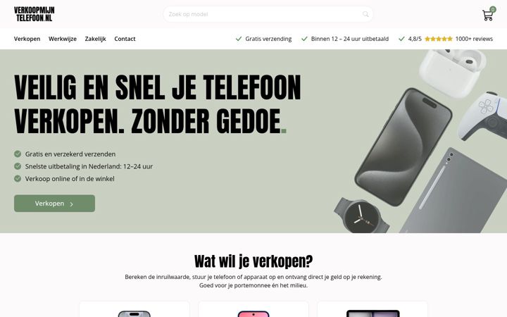 Képernyőkép: verkoopmijntelefoon.nl