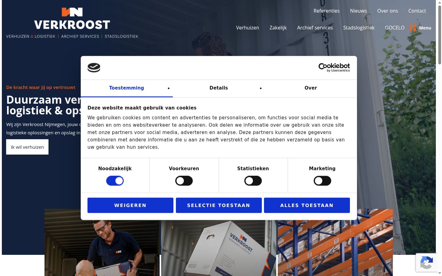 Screenshot del banner di consenso mostrato prima di qualsiasi interazione