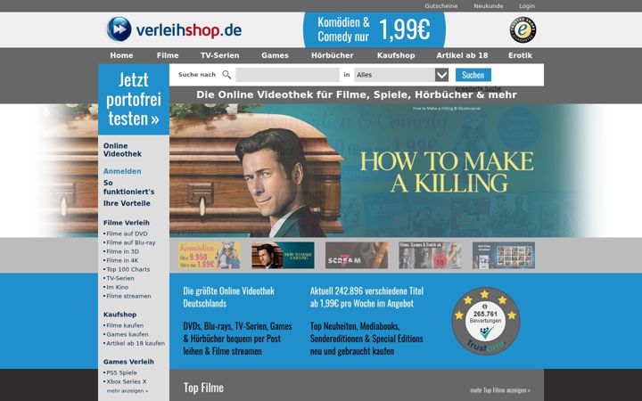Screenshot of verleihshop.de