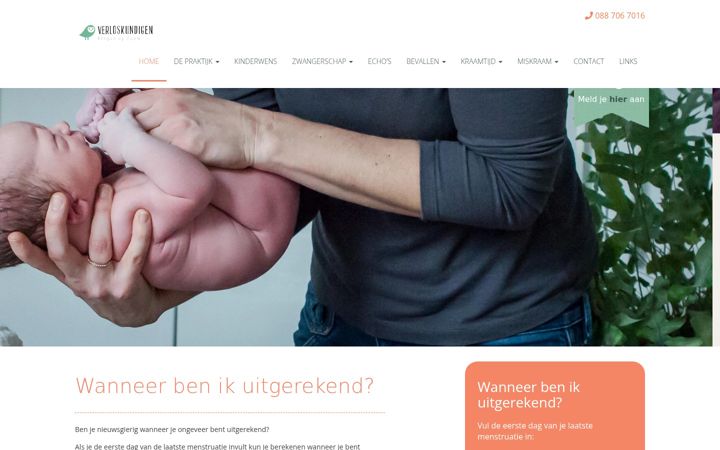 Ekrano kopija verloskundigenboz.nl