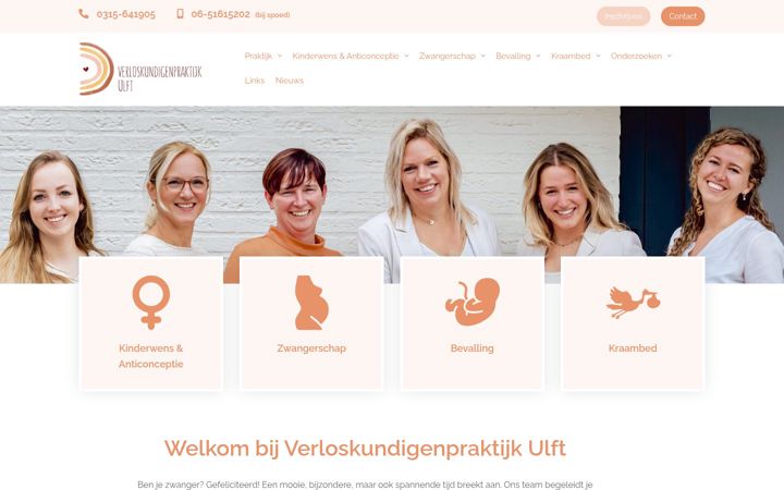 Skærmbillede af verloskundigenulft.nl