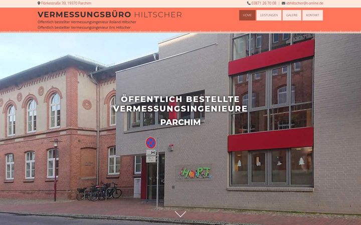 Posnetek zaslona vermessung-hiltscher.de