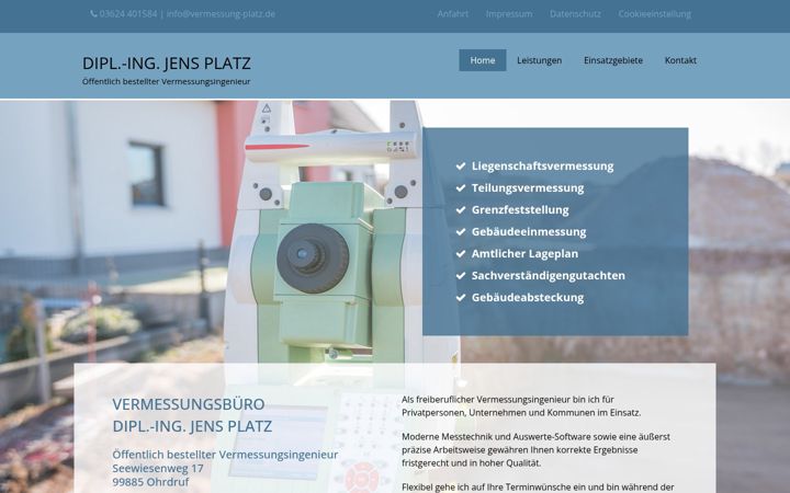 Screenshot of vermessung-platz.de