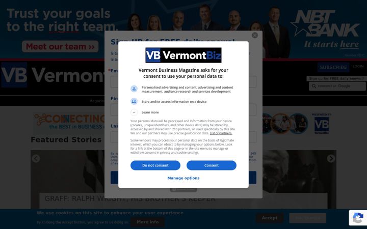 Screenshot of vermontbiz.com