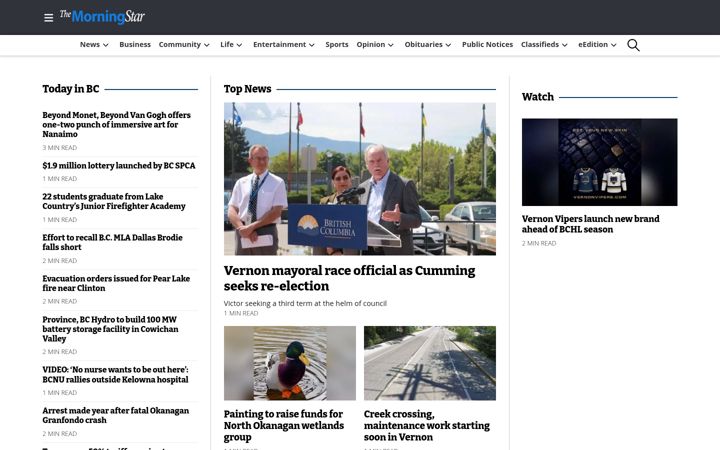 Screenshot of vernonmorningstar.com