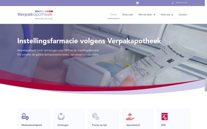 Screenshot stránky verpakapotheek.nl