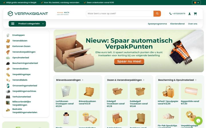 Screenshot of verpakgigant.be