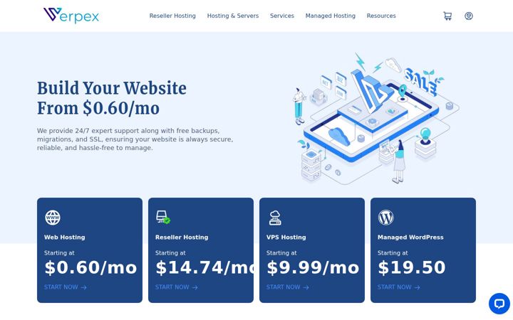 Posnetek zaslona verpex.com
