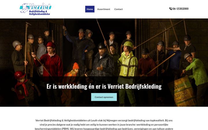 Screenshot of verrietbedrijfskleding.nl