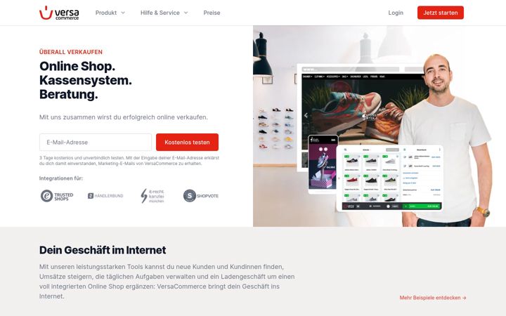 Screenshot of versacommerce.de