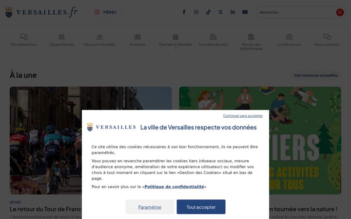 Screenshot of versailles.fr