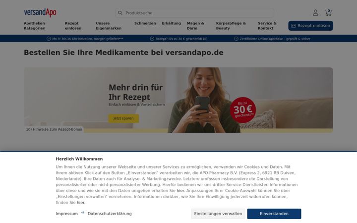 Screenshot of versandapo.de