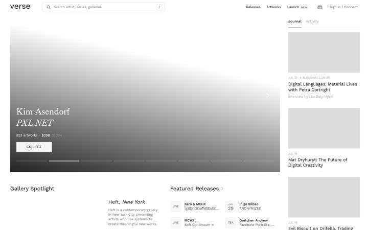 Screenshot of verse.works