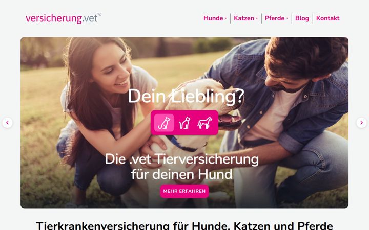 Screenshot of versicherung.vet