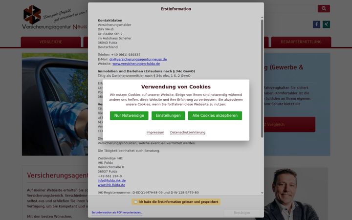 Skärmbild av versicherungen-fulda.de