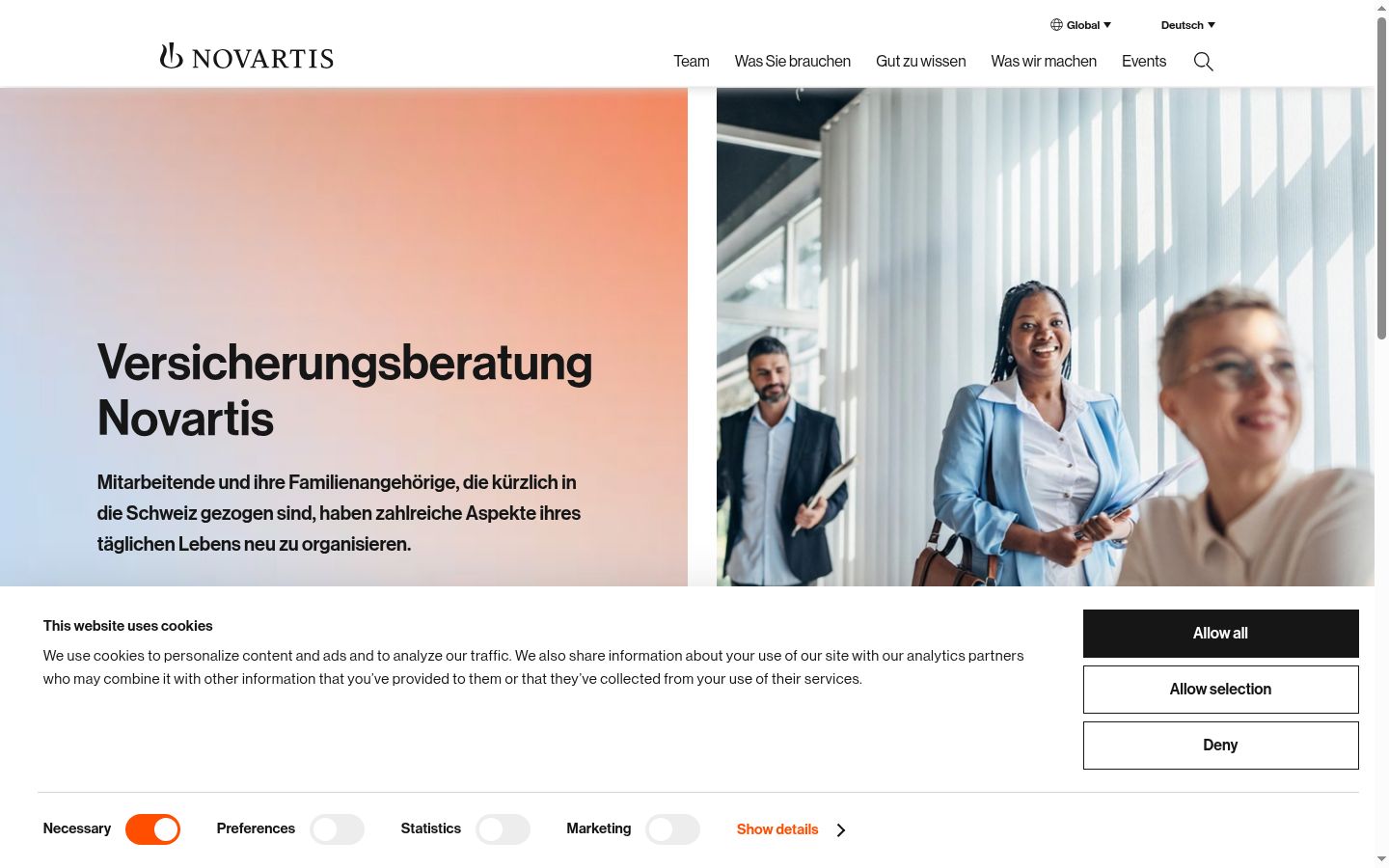 Snímek obrazovky baneru souhlasu zobrazeného před jakoukoli interakcí