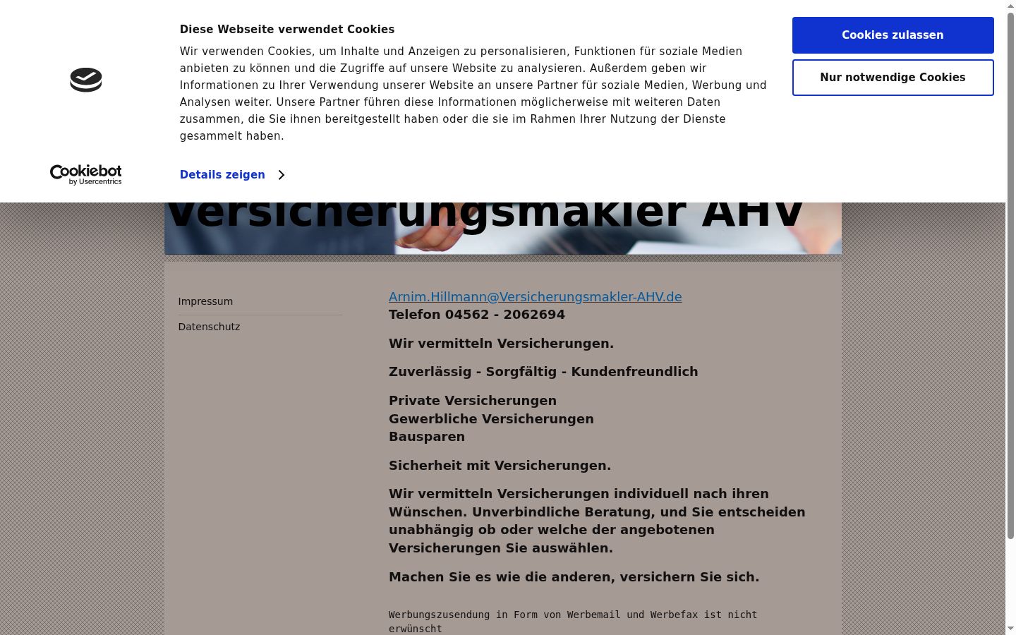 Screenshot del banner di consenso mostrato prima di qualsiasi interazione