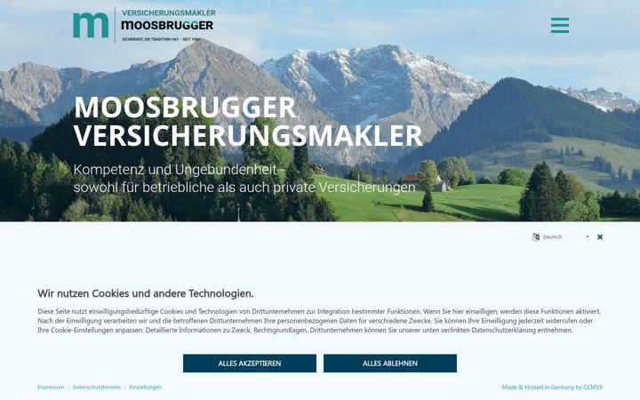 Screenshot of versicherungsmakler-moosbrugger.de