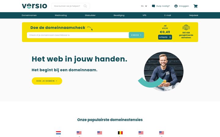 Screenshot of versio.eu