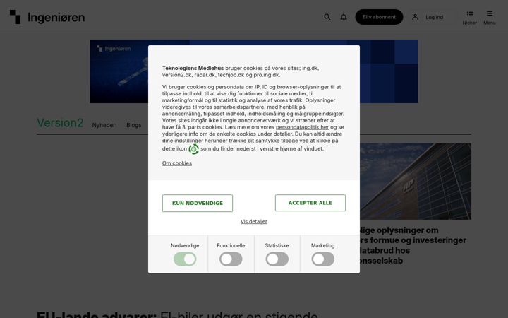 Screenshot of version2.dk