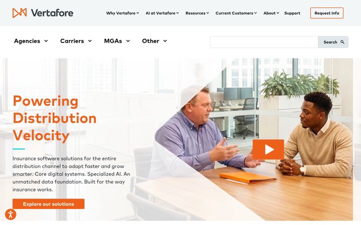 Screenshot of vertafore.com