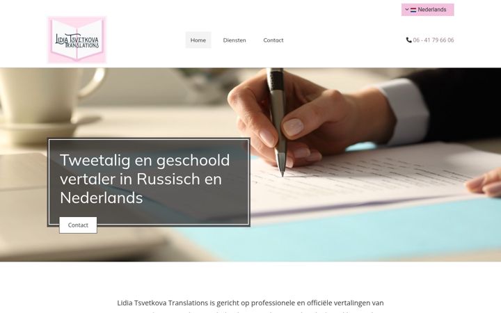 Screenshot von vertalerrussisch.nl