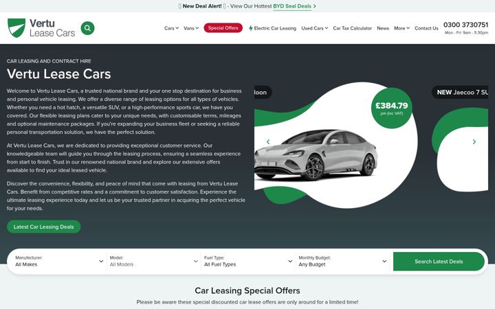Screenshot of vertuleasecars.co.uk