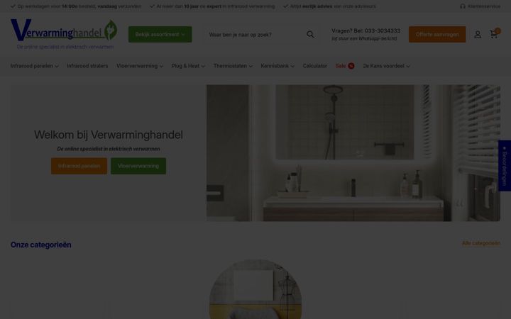 Screenshot of verwarminghandel.nl