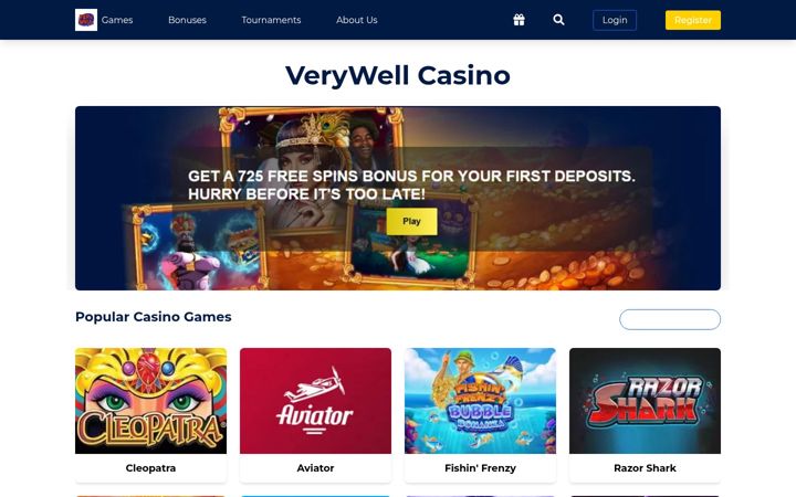 Screenshot of verywell-casino-online.co.uk