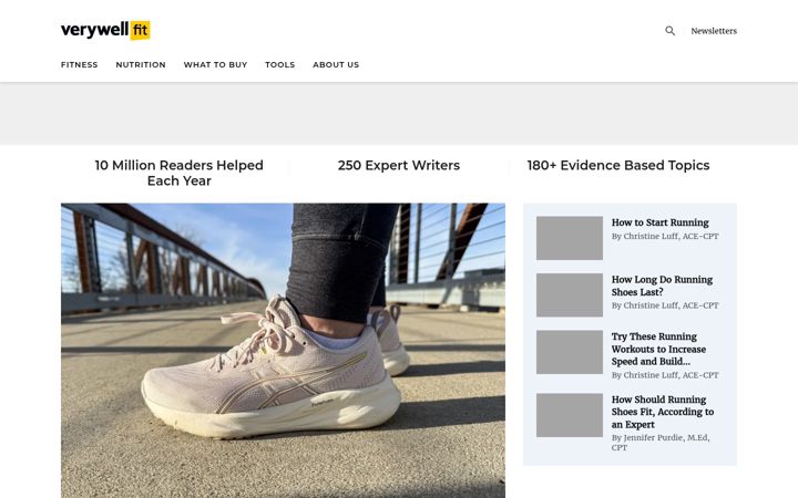 Screenshot ta' verywellfit.com
