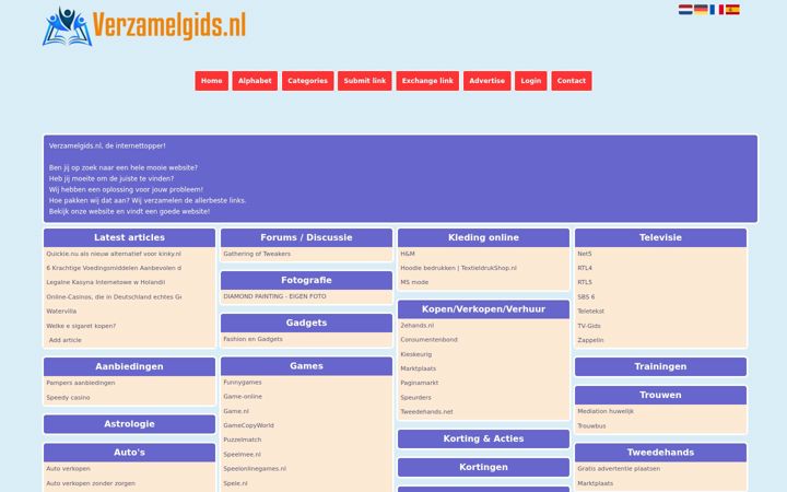 Screenshot of verzamelgids.nl