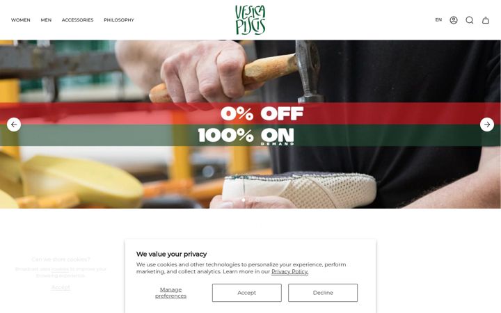 Screenshot of vesicapiscisfootwear.com