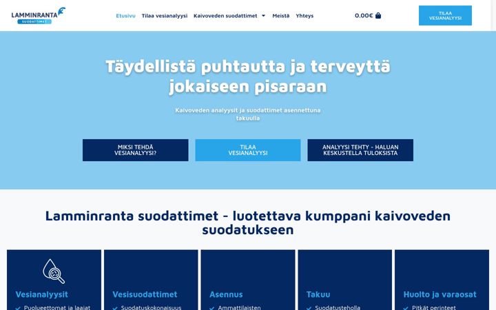 Skærmbillede af vesisuodattimet.fi