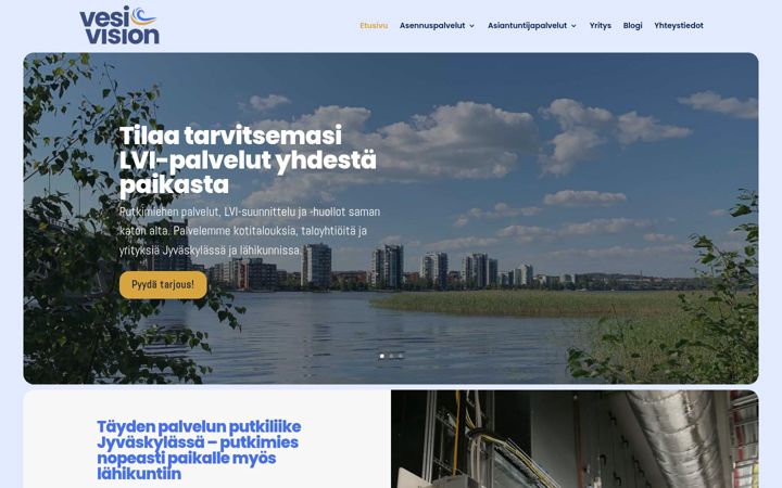 Screenshot stránky vesivision.fi