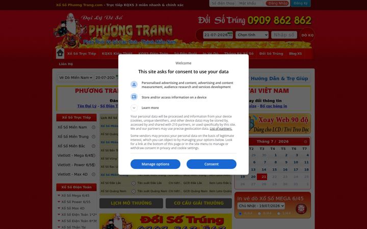 Skærmbillede af vesophuongtrang.com