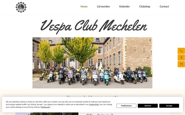 Screenshot ta' vespaclubmechelen.be